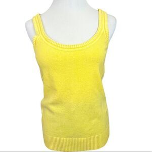 Worth Vintage Y2K Yellow Cashmere Tank Top Sweater S